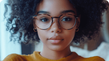 Portrait of woman with glasses